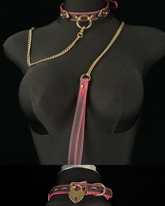EVERGLIMP — Color-Changing O-Ring Choker Set with Leash (Black to Red, Gold)