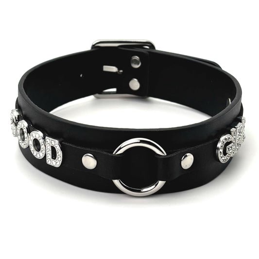 Classic Black & Pink O-Ring Pu Gothic Jewelry Choker Necklace For Women