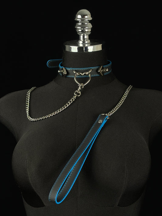 EVERGLIMP — Heart Temperature-Sensitive Choker (Black to Blue, Silver Heart)