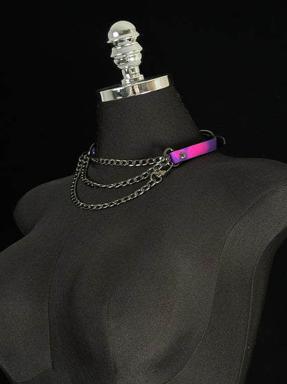 EVERGLIMP — Triple-Layer Color-Changing Leather Choker