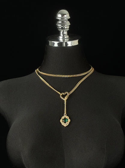 EVERGLIMP-Hollow Rhinestone Pendant Necklace