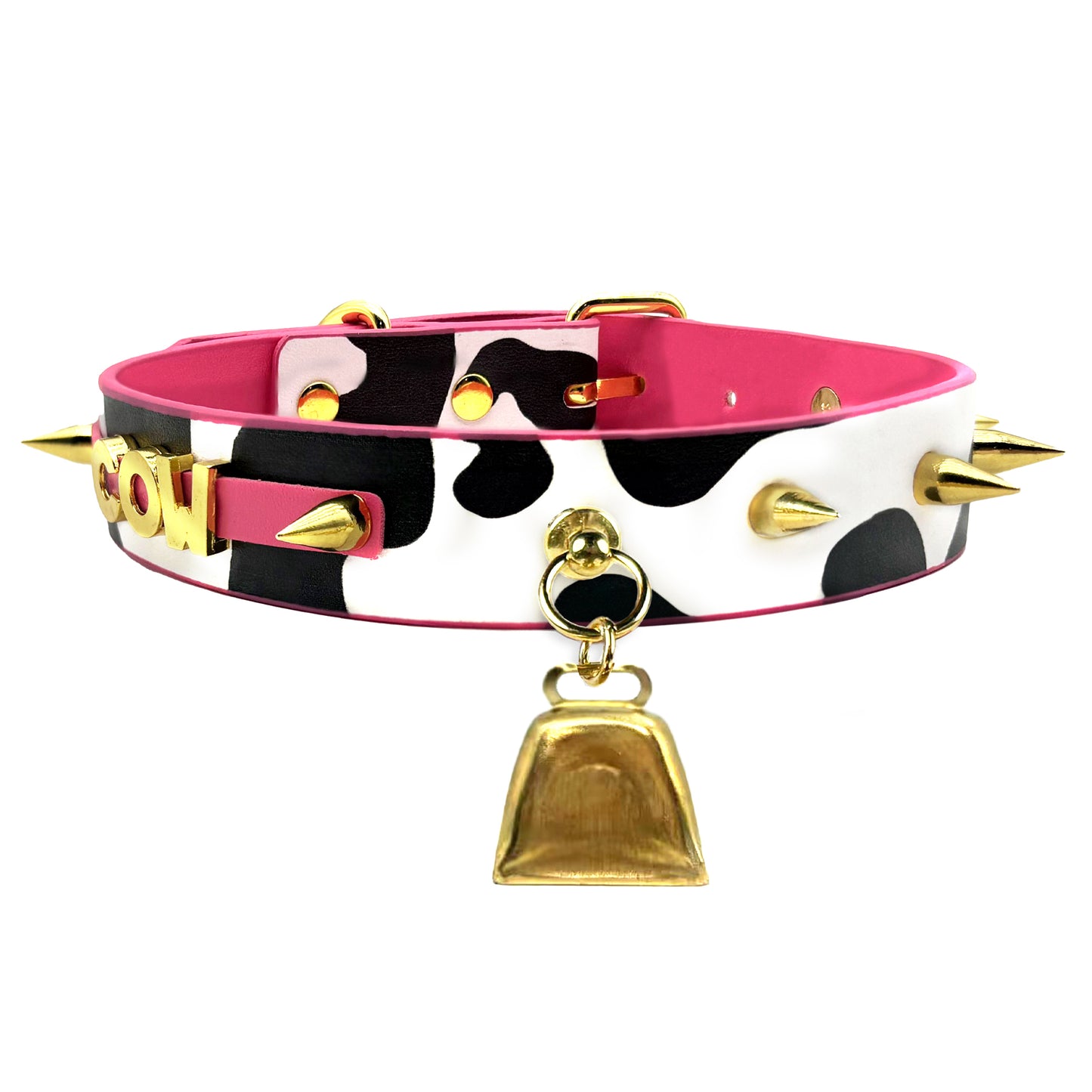 COWBELL LETTEER CHOKER  STRAWBERRY PINK