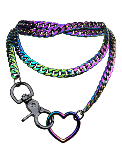 Heart Slip Chain Necklace For Women/Man