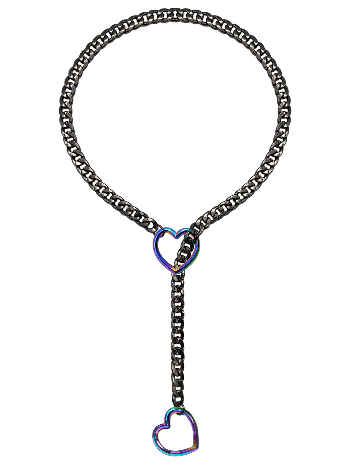 EverGlimp Heart Slip Chain Necklace For Women/Man(Sliver,Gold,Black)