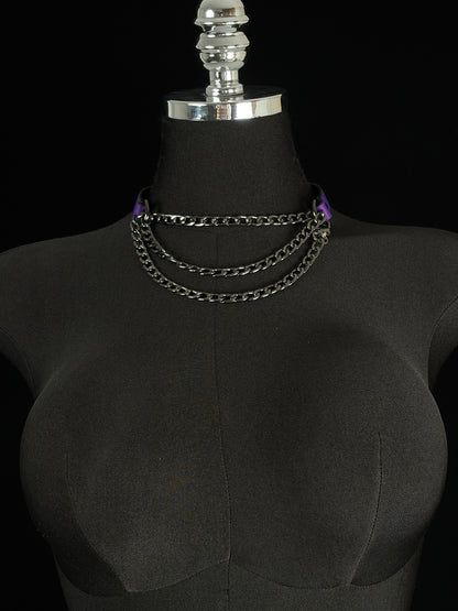 EVERGLIMP — Triple-Layer Color-Changing Leather Choker