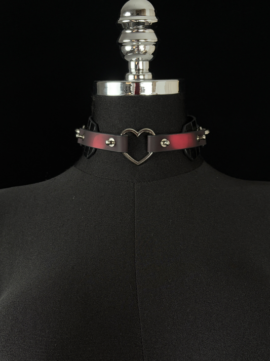 EVERGLIMP —  Crocodile Leather Choker- Black to Red