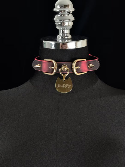 EVERGLIMP — Black to Red Heat-Reactive Color-Changing Cat Head Choker
