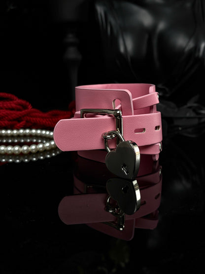 EVERGLIMP — Lock Leather Bracelet – Pink