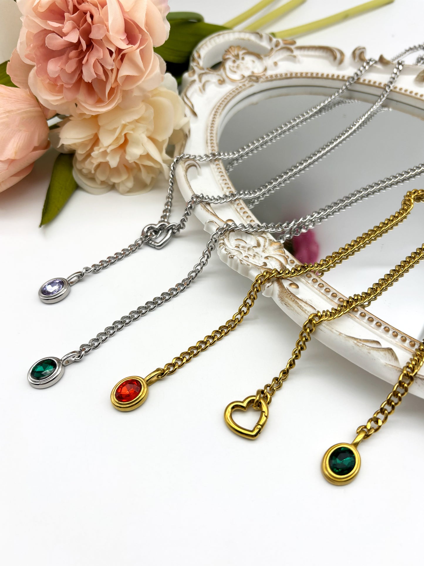 EVERGLIMP — Crystal Steel 18K Gold-Plated Necklace