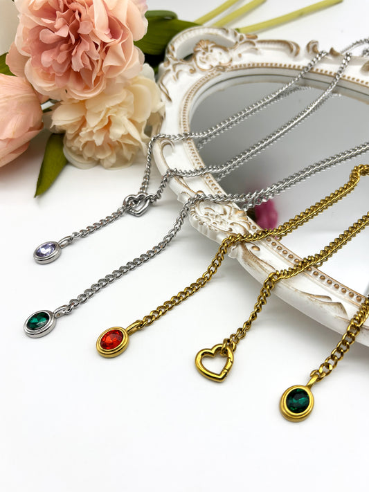 EVERGLIMP — Crystal Steel 18K Gold-Plated Necklace