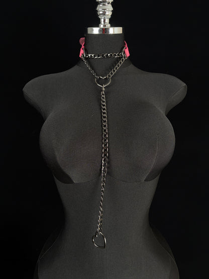 EVERGLIMP — Thermochromic Black-to-Red Leather Y-Necklace
