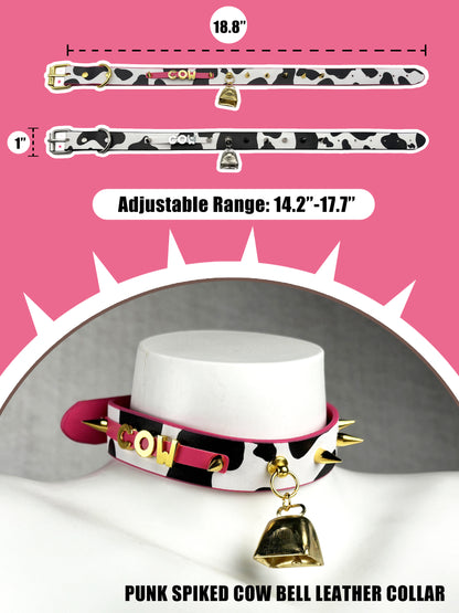 COWBELL LETTEER CHOKER  STRAWBERRY PINK