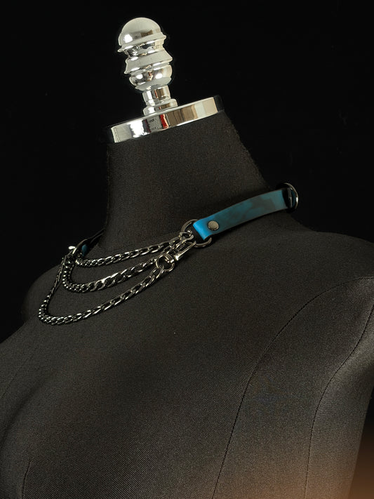 EVERGLIMP — Triple-Layer Color-Changing Leather Choker