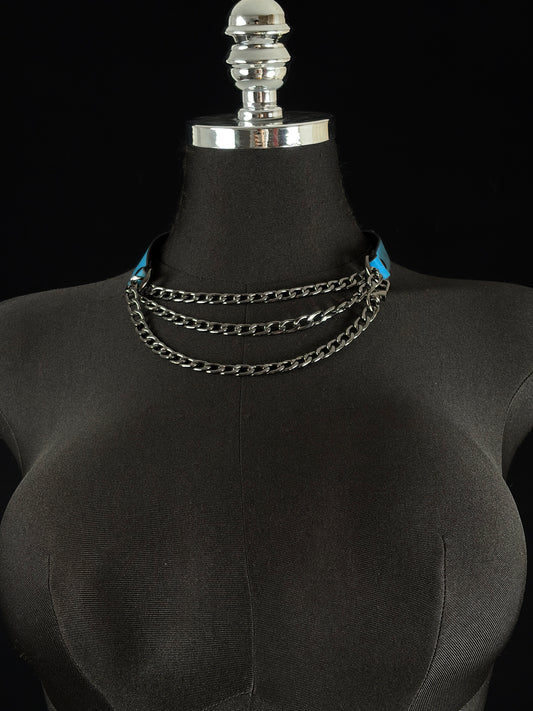 EVERGLIMP — Triple-Layer Color-Changing Leather Choker