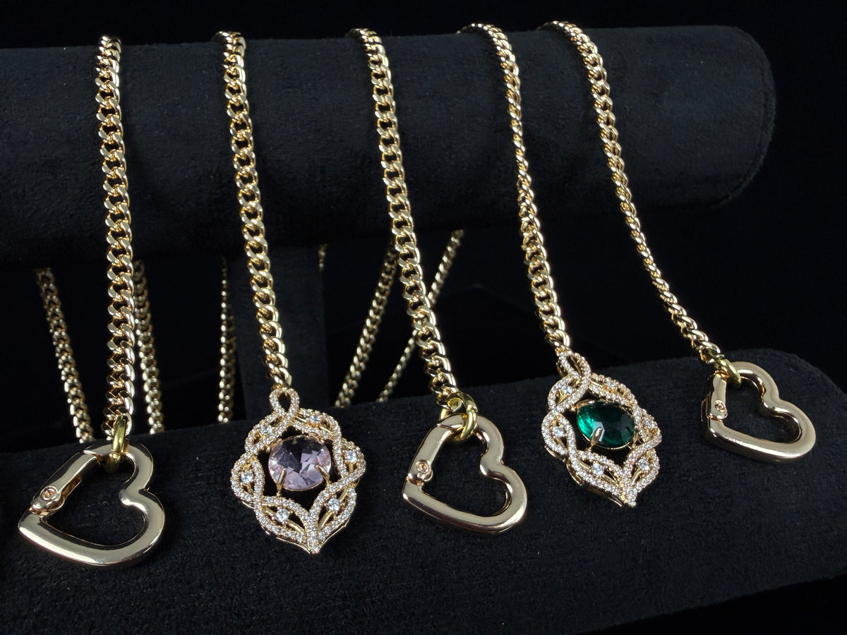 EVERGLIMP-Hollow Rhinestone Pendant Necklace