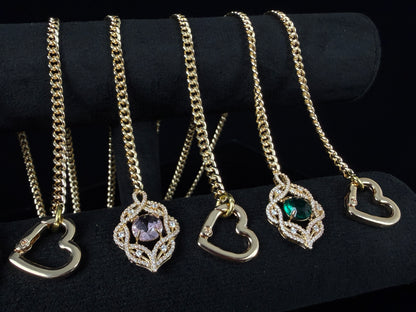 EVERGLIMP-Hollow Rhinestone Pendant Necklace