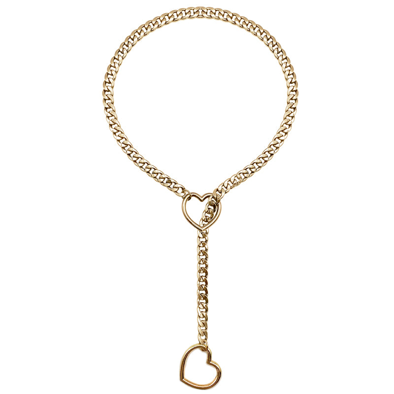 EverGlimp Heart Slip Chain Necklace For Women/Man(Sliver,Gold,Black)