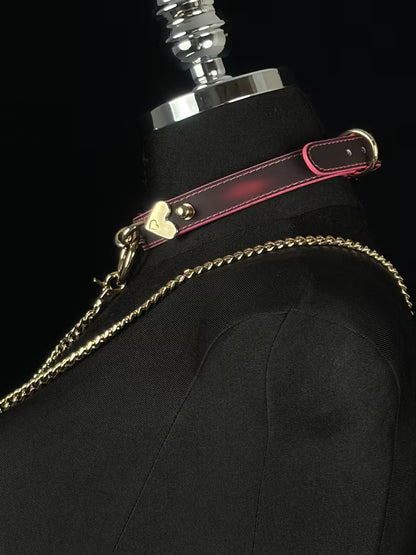 EVERGLIMP — Color-Changing O-Ring Choker with Leash (Black to Red, Gold)