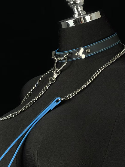 EVERGLIMP — Heart Temperature-Sensitive Choker (Black to Blue, Silver Heart)