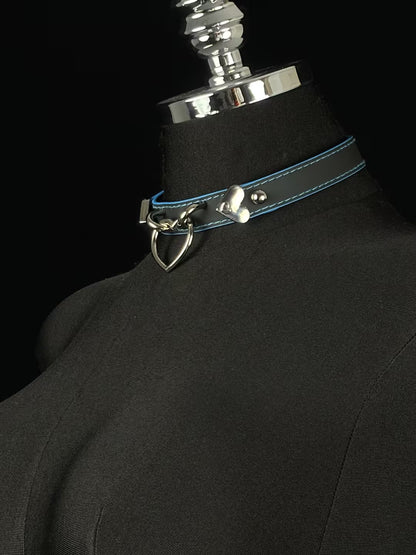 EVERGLIMP — Heart Temperature-Sensitive Choker (Black to Blue, Silver Heart)