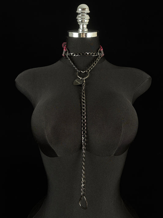 EVERGLIMP — Thermochromic Black-to-Red Leather Y-Necklace