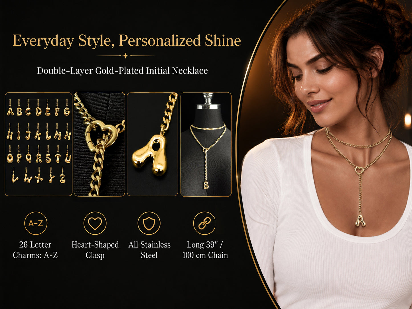 EVERGLIMP — 18K gold Plated Initial Necklace