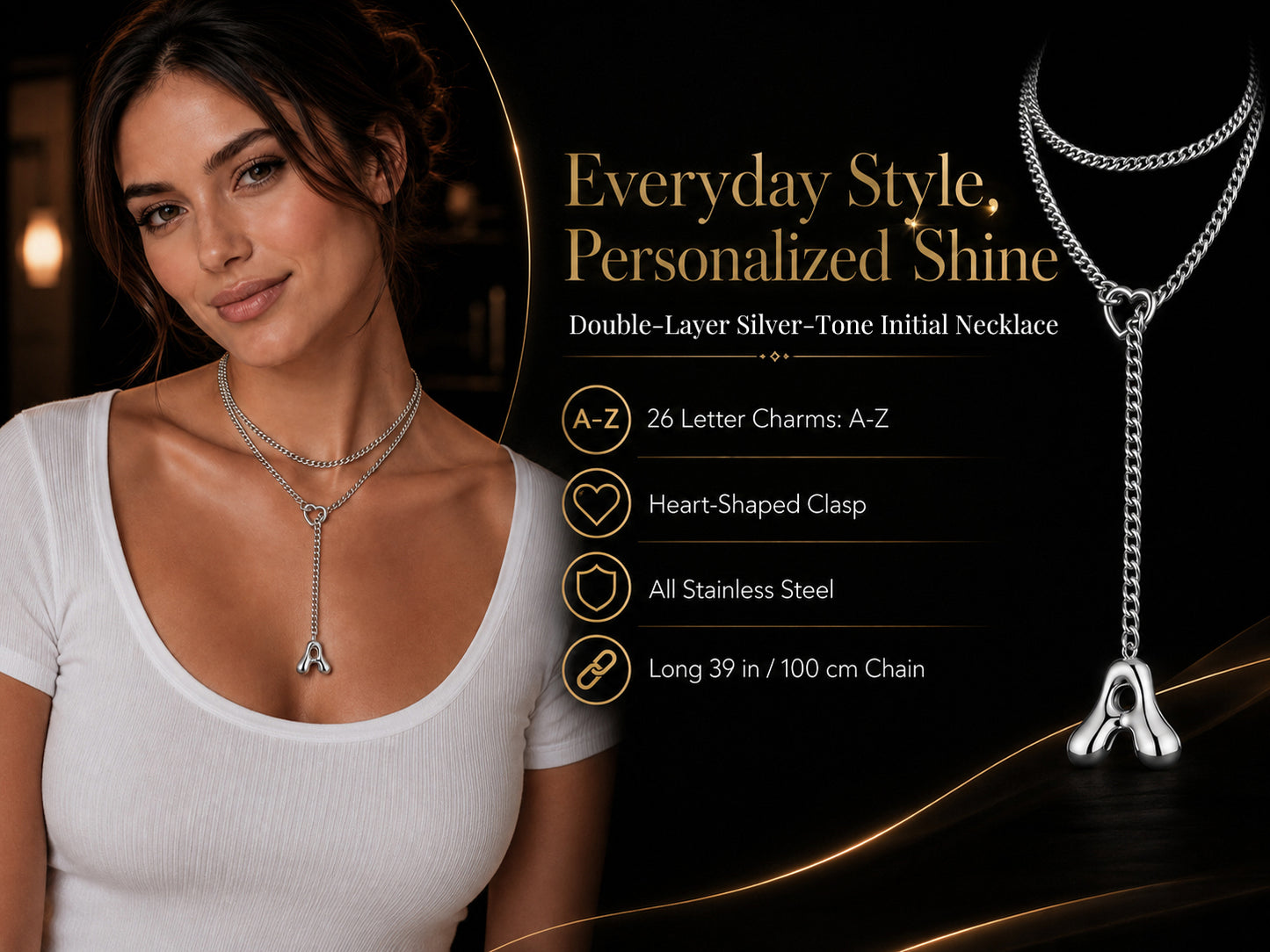EVERGLIMP — 18K gold Plated Initial Necklace