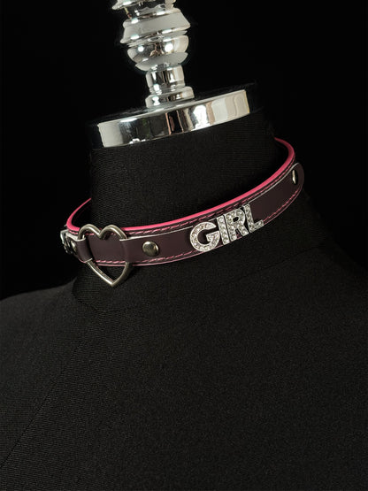 EVERGLIMP — Good Girl Heat-Reactive Choker with Silver Heart & Initials