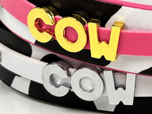 COWBELL LETTEER CHOKER  STRAWBERRY PINK