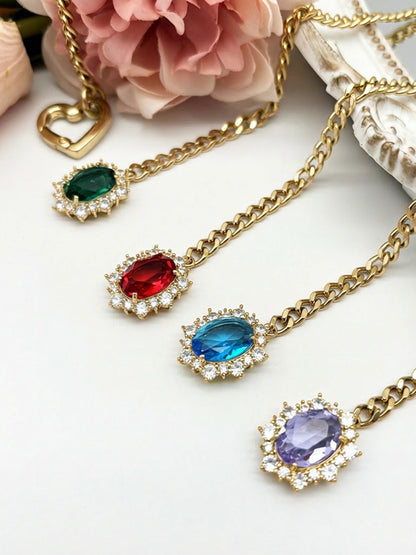 EVERGLIMP — Rhinestone Pendant Necklace