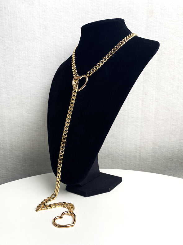 EverGlimp Heart Slip Chain Necklace For Women/Man(Sliver,Gold,Black)