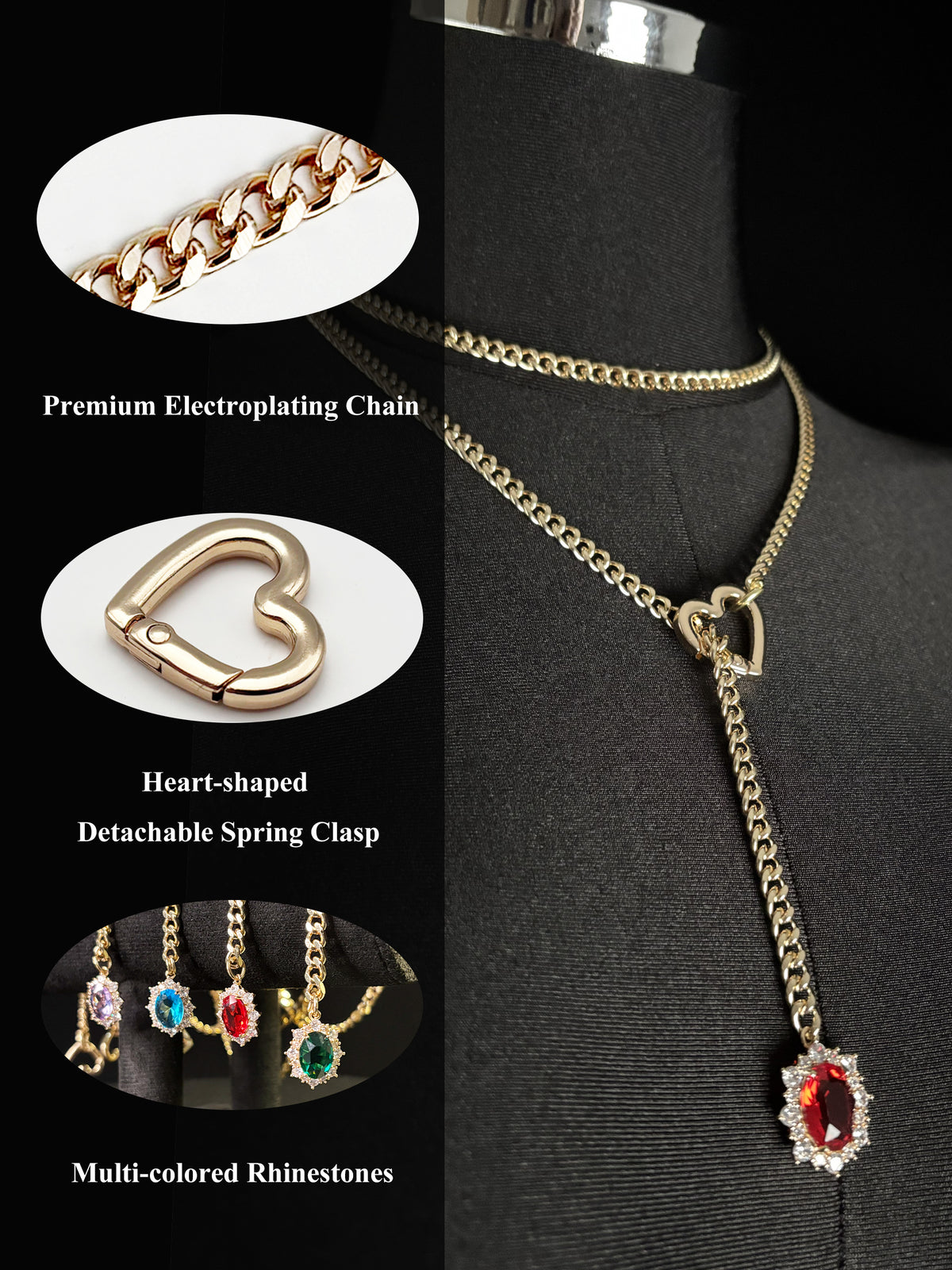 EVERGLIMP — Rhinestone Pendant Necklace