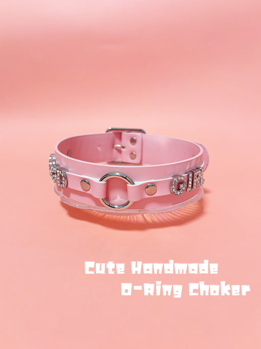 Handmade Black & Pink O-Ring Choker
