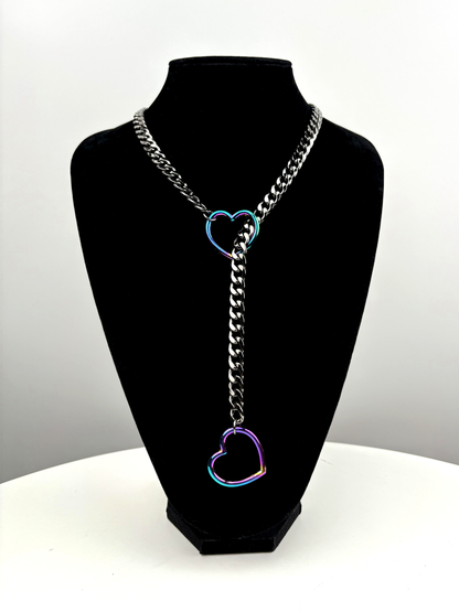 EverGlimp Heart Slip Chain Necklace For Women/Man(Sliver,Gold,Black)