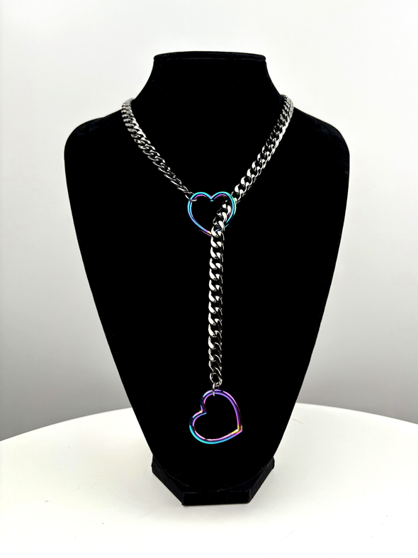 EverGlimp Heart Slip Chain Necklace For Women/Man(Sliver,Gold,Black)