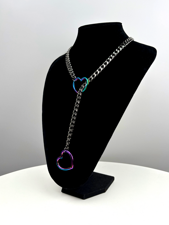 EverGlimp Heart Slip Chain Necklace For Women/Man(Sliver,Gold,Black)
