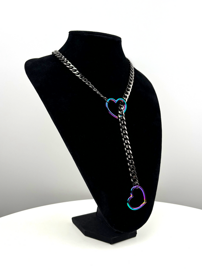 EverGlimp Heart Slip Chain Necklace For Women/Man(Sliver,Gold,Black)