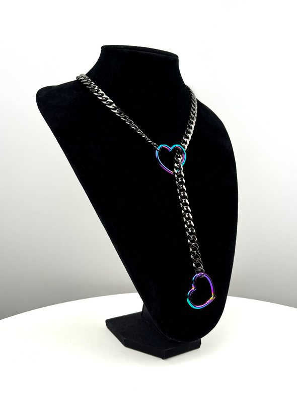 EverGlimp Heart Slip Chain Necklace For Women/Man(Sliver,Gold,Black)