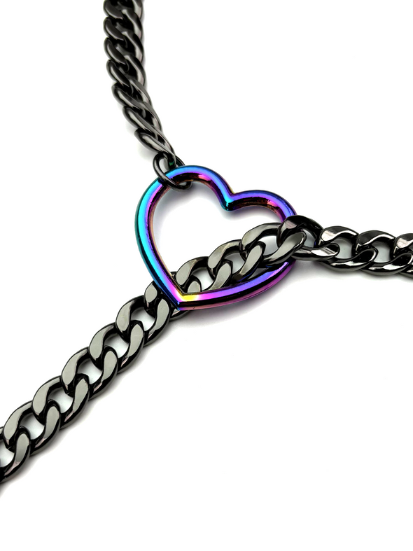 EverGlimp Heart Slip Chain Necklace For Women/Man(Sliver,Gold,Black)
