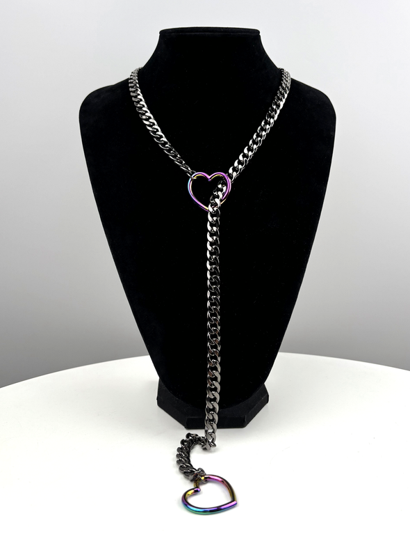EverGlimp Heart Slip Chain Necklace For Women/Man(Sliver,Gold,Black)