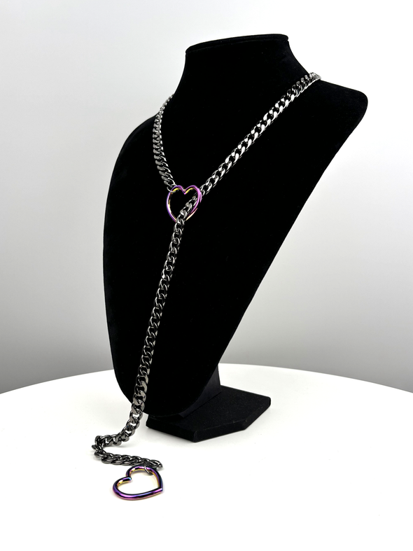 EverGlimp Heart Slip Chain Necklace For Women/Man(Sliver,Gold,Black)