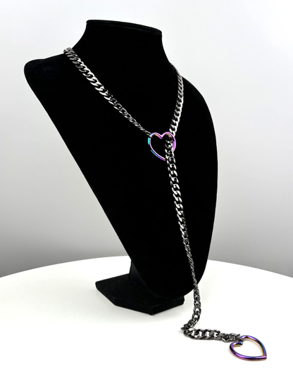 EverGlimp Heart Slip Chain Necklace For Women/Man(Sliver,Gold,Black)