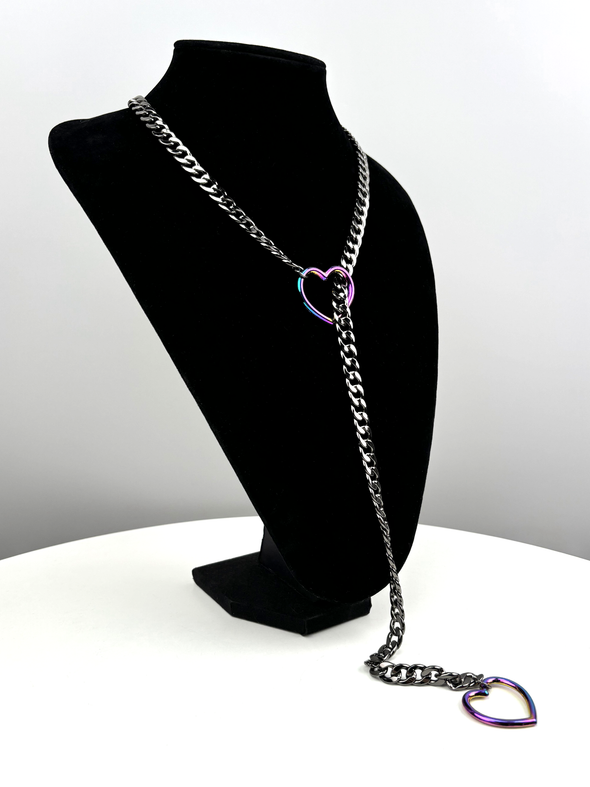 EverGlimp Heart Slip Chain Necklace For Women/Man(Sliver,Gold,Black)