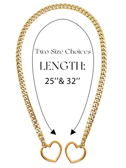 EverGlimp Heart Slip Chain Necklace For Women/Man(Sliver,Gold,Black)