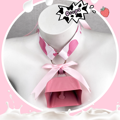 PINK STRAWBERRIES COW COLLAR