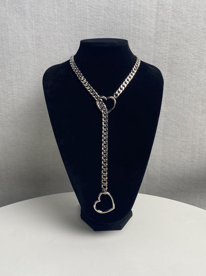 EverGlimp Heart Slip Chain Necklace For Women/Man(Sliver,Gold,Black)