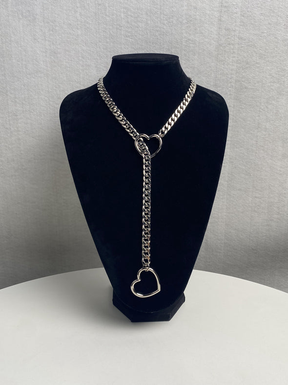 EverGlimp Heart Slip Chain Necklace For Women/Man(Sliver,Gold,Black)