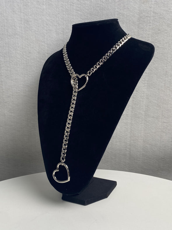 EverGlimp Heart Slip Chain Necklace For Women/Man(Sliver,Gold,Black)