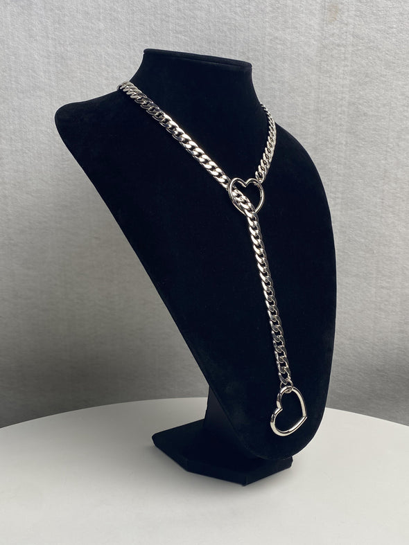 EverGlimp Heart Slip Chain Necklace For Women/Man(Sliver,Gold,Black)