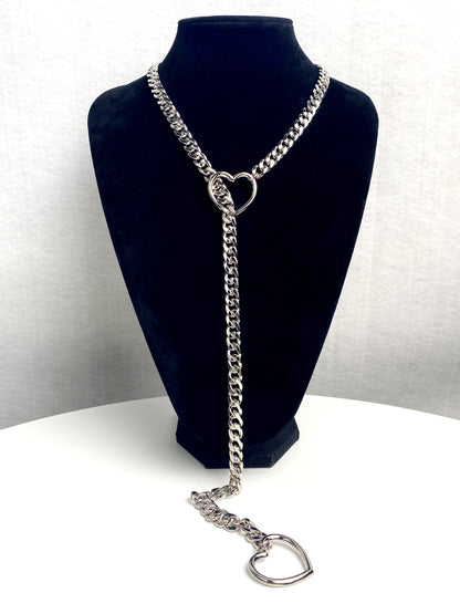 EverGlimp Heart Slip Chain Necklace For Women/Man(Sliver,Gold,Black)